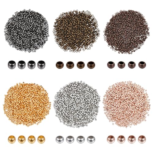 CRAFTYMELODY 6000 Stück 6 Farben Sortiert Runde Quetschperlen 2mm Messing Rondell Abstandshalter Klemmenden Metallperlen Abstandshalter Zur Schmuckherstellung CRAFTYMELODY 6000 Stück 6 Farben Sortiert Runde Quetschperlen 2mm Messing Rondell Abstandshalter Klemmenden Metallperlen Abstandshalter Zur Schmuckherstellung von CRAFTYMELODY