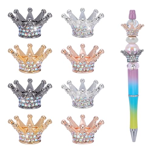 CRAFTYMELODY 8 Stück Strass Kronenperlen Für Stifte 4 Farben Abstandsperlen Großes Loch Lose Perlen Für Perlbare Stifte Schmuckherstellungszubehör CRAFTYMELODY 8 Stück Strass Kronenperlen Für Stifte 4 Farben Abstandsperlen Großes Loch Lose Perlen Für Perlbare Stifte Schmuckherstellungszubehör von CRAFTYMELODY