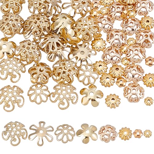 CRAFTYMELODY 80 Stück 18K Gold Blumenperlenkappe 8 Stil Blumenperlen Endkappe Messing Floral Perlen End Spacer Filigran Für Schmuckherstellung DIY Basteln CRAFTYMELODY 80 Stück 18K Gold Blumenperlenkappe 8 Stil Blumenperlen Endkappe Messing Floral Perlen End Spacer Filigran Für Schmuckherstellung DIY Basteln von CRAFTYMELODY