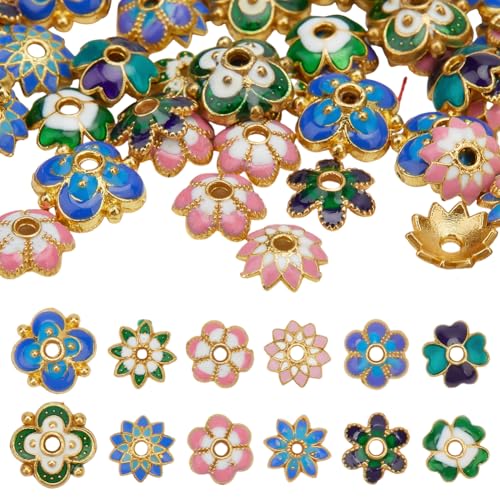 CRAFTYMELODY 96 Stück Blumen Perlenkappen 12 Stile Legierung Emaille Florale Abstandsperlen Vintage Filigrane Perlenkappen Lose Perlen Zur Schmuckherstellung CRAFTYMELODY 96 Stück Blumen Perlenkappen 12 Stile Legierung Emaille Florale Abstandsperlen Vintage Filigrane Perlenkappen Lose Perlen Zur Schmuckherstellung von CRAFTYMELODY