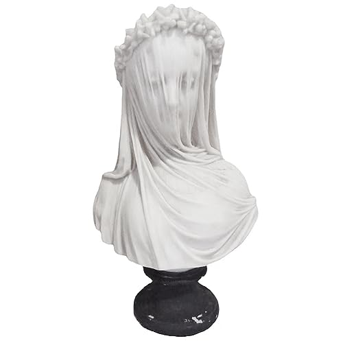 CRAKES Veiled Maiden Bust Statue Gothic Home Decor Abstrakte Weiße Harz Skulptur Göttin Statue Handwerk Home Ästhetik Langlebig von CRAKES