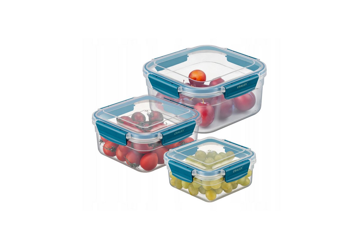 CRALEX Vorratsdose CRALEX Bona Airtight rechteckige Lebensmittelbehälter, 3er-Set, (3-tlg) von CRALEX