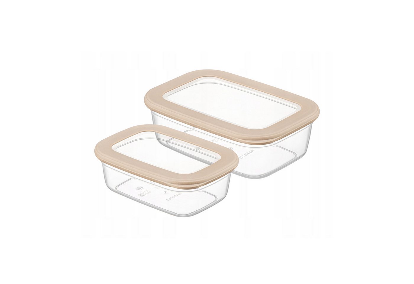 CRALEX Vorratsdose CRALEX Tosca 2-tlg. Set aus rechteckigen Lebensmittelbehältern - Beige, (2-tlg) von CRALEX