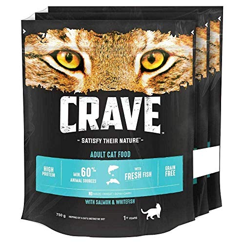 Crave Katzentrockenfutter 3x750g Protein- und getreidefreies Katzenfutter Truthahn & Huhn von CRAVE