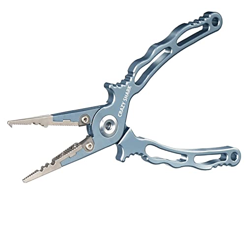 Angelzange Multifunktionale Aluminium Linie Cutter Hook Remover Tackle für Salzwasser/Süßwasser mit Scheide und Lanyard Angelzange Multifunktionale Aluminium Linie Cutter Hook Remover Tackle für Salzwasser/Süßwasser mit Scheide und Lanyard von CRAZY SHARK