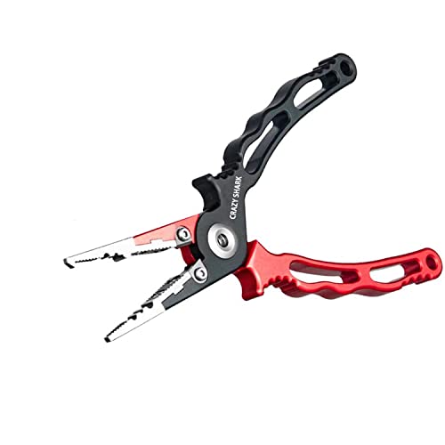Angelzange Multifunktionale Aluminium Linie Cutter Hook Remover Tackle für Salzwasser/Süßwasser mit Scheide und Lanyard Angelzange Multifunktionale Aluminium Linie Cutter Hook Remover Tackle für Salzwasser/Süßwasser mit Scheide und Lanyard von CRAZY SHARK