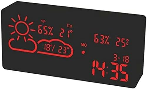 Multifunction LED Alarm Clock Temperature Humidity Electronic Desktop Digital Table Clock LED Smart Alarm Clock (D) von CRBUDY