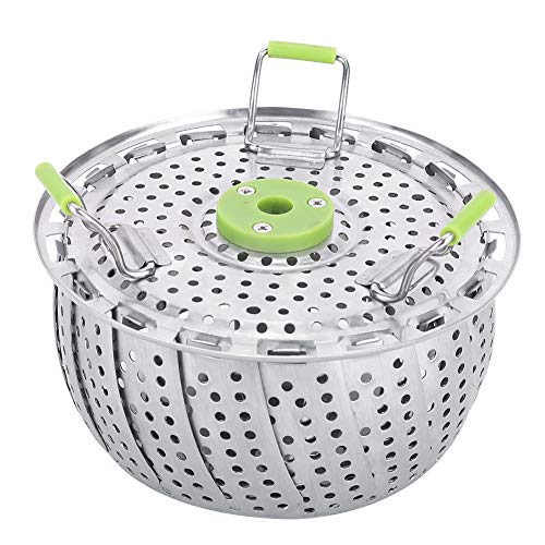 Klappbarer Dampfgarkorb aus Edelstahl für Gemüse, Obst und Kochen, Küchengerät mit Nylongriff von CRBWXONLIFE