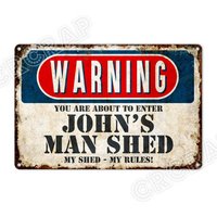 Personalisiertes Man Shed Warnschild Rustikales Metallzimmerdekor von CRCRAP