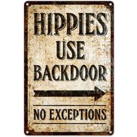 Lustiges Hippie Schild Tür Aus Metall Rustikales Metallschild von CRCRAP