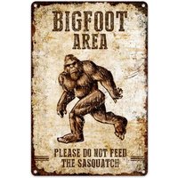 Metallschild, Bigfoot Area, Warnschild, Wanddekoration, Lustige Geschenke von CRCRAP