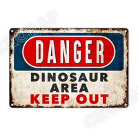 Warnschild, Dinosaurier, Keep Out, Raumschild, Metallschild, Wanddekoration, Lustige Geschenke von CRCRAP