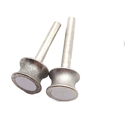 2 Stück konkave Diamant-Schleifscheiben – 2–12 mm Glasbogen-Anfas-Polierwerkzeug mit 6 mm Schaft for Kantenschleifen(10mm Fine sand) von CRCRC