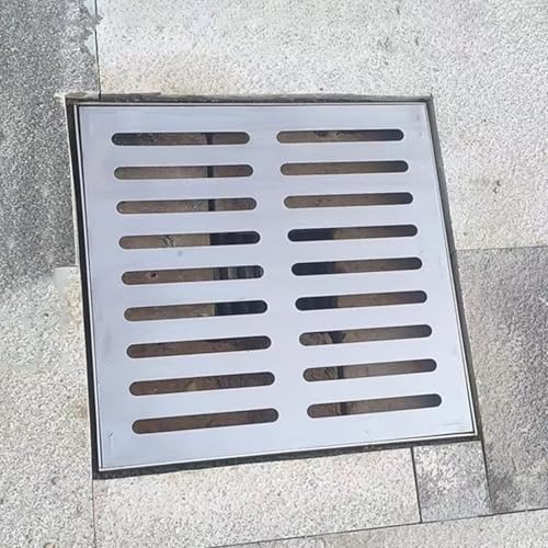 CRCRC Spülbeckenabdeckung, Abflussgitter aus Edelstahl 304 for Blockieren von Schmutz, Hochleistungs-Kanalisationsabflussgitter aus Metall(20cmx20cm(7 7/8" x7 7/8")) von CRCRC