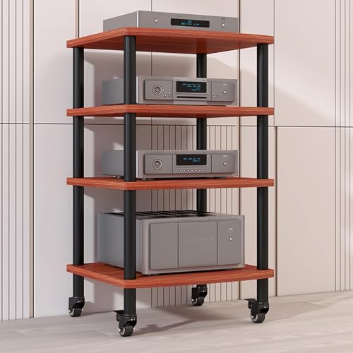CRCRC Unterhaltungseinheit, Hoher, robuster Audio-Video-Medienständer, moderner Audio-Video-Medienständer(Walnut,60x54x95cm) von CRCRC