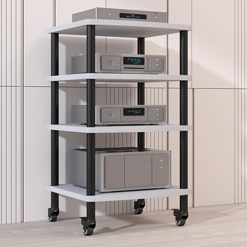 CRCRC Unterhaltungseinheit, Hoher, robuster Audio-Video-Medienständer, moderner Audio-Video-Medienständer(White,60x54x95cm) von CRCRC