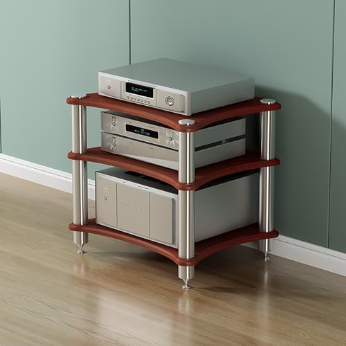 CRCRC Unterhaltungseinheit, Stereoständer, Medienregal, Projektorregal, Stereo-Audio-Rack-Ständerturm, for Projektor(Walnut,48x60x62cm) von CRCRC
