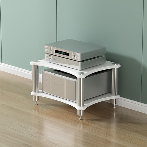 CRCRC Unterhaltungseinheit, Stereoständer, Medienregal, Projektorregal, Stereo-Audio-Rack-Ständerturm, for Projektor(White,48x60x40cm) von CRCRC