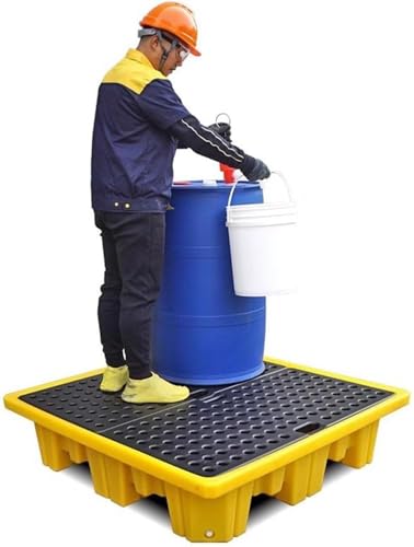 Drum Spill Platform Capacity Containment Tray Industrial Modular Pallet For Garage Basement Labs Desk(50x36x10cm) von CRCRC