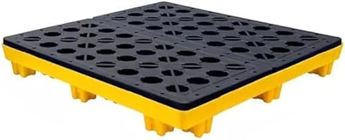 Modulare Auffangplattform, industriell stapelbare Ölfass-Spill-Palette mit Abfluss, abnehmbare Polyethylen-Gitterwanne for Garage, Supermarkt, Keller(120x120x18cm) von CRCRC
