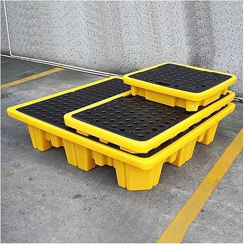 Palette zur Auffangwanne Modulare Plattformen Mobile Plattform mit Abflussöffnung for die Lagerung von industriellen Ölfässern(67x67x15cm) von CRCRC