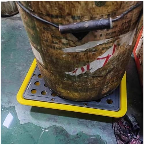 Palette zur Eindämmung von Ölfässern, modulare Eindämmungsplattform, industriell stapelbare mit Abfluss, Gitterrost for Garagenkeller(49x35x9cm) von CRCRC
