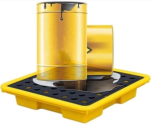 Plattform zur Auffangwanne mit Gitterrost Stapelbare modulare Auslass Modulare Gelbe und schwarze Palette(130x68x15cm) von CRCRC