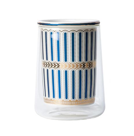Tapas-Schüsseln, Keramik-Tischhalter, Aufbewahrungsregal for Küchenutensilien, handbemaltes Abtropfgestell for Geschirr mit Wasserbehälter aus Glas, funktionale Besteckbehälter aus Keramik(Blue) von CRCRC