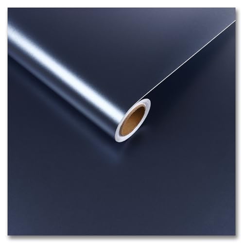 CRE8TIVE Blau Edelstahl Gebürstet Tapete Selbstklebend Dick Klebefolie Möbel Küchenrückwand Hitzebeständige Folie Metallfolie Selbstklebend Geschirrspüler Folie für Möbel Schrankfolie 30cm x 200cm von CRE8TIVE