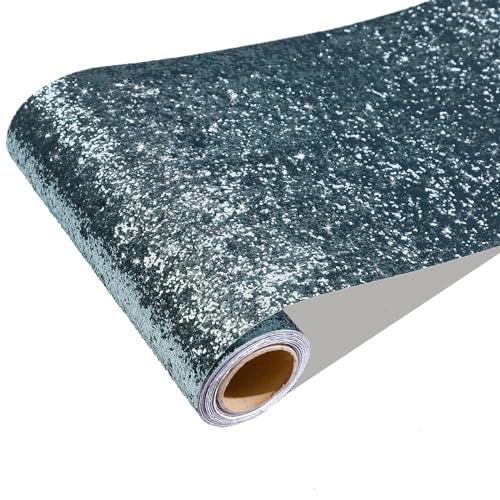 CRE8TIVE Blau Glitzer Tapete Selbstklebend Klebefolie Möbel Glitzerfolie Hellblau Strukturtapete Selbstklebende Bordüre Folie für Möbel Spiegel Verpackung Tapete Badezimmer Wasserfest 20cm x 200cm von CRE8TIVE