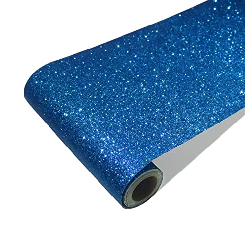 CRE8TIVE Blau Glitzer Tapete Selbstklebend Möbelfolie Spiegel Tapete Schlafzimmer Schrankfolien Selbstklebend Weihnachtsdekoration Glitzer Tapeten Verpackung Vinyltapete Möbelaufkleber 20cm x 200cm von CRE8TIVE