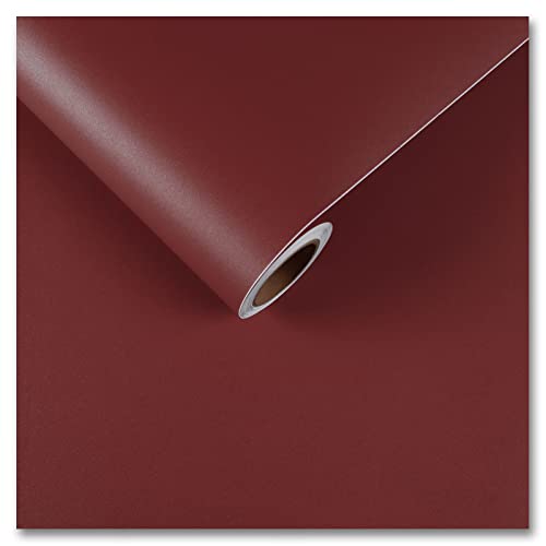 CRE8TIVE Dunkelrot Selbstklebende Tapete 60cm x 300cm Folie für Möbel Arbeitsplatte Klebefolie Matt Küchenfolie Abnehmbar Fototapete Schlafzimmer Schrank Klebefolie Badezimmer Küchenrückwand Vinyl von CRE8TIVE