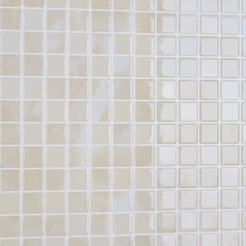 CRE8TIVE Fliesenaufkleber Mosaikfliesen Klebefliesen Küche Beige Marmoroptik Selbstklebende Fliesen Wasserfest Küchenrückwand Selbstklebend Wandfliesen Selbstklebend Bad Kamin 4 Stücke 30.5cm x 30.5cm von CRE8TIVE