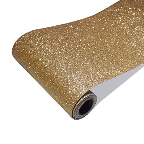 CRE8TIVE Glitzer Tapete Gold Glitzerfolie Selbstklebend Champagner Fototapete Schlafzimmer Möbelaufkleber Folie für Möbel Küchenrückwand Selbstklebend Spiegel Bilderrahmen Verpackung 20cm x 200cm von CRE8TIVE