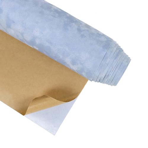 CRE8TIVE Hellblau Filz Selbstklebend Tapete Samtstoff Folie für Möbel Tapete Blumen Vintage Stoff Selbstklebend Tapete Wohnzimmer Schlafzimmer Dekofolie Möbelfolie für Schmuckkästchen 30cm x 200cm von CRE8TIVE