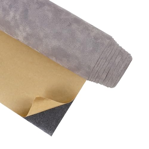 CRE8TIVE Hellgrau Beflockt Tapete Stoff Selbstklebende Tapete Dekofolie Möbelfolie Selbstklebender Grau Filz Tapete Schlafzimmer Schmuckkästchen Arbeitsplatte Schrankfolie Kinderzimmer 30cm x 200cm von CRE8TIVE