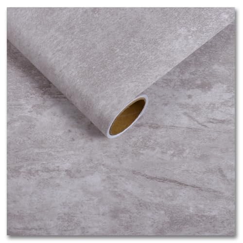 CRE8TIVE Hellgrau Selbstklebende Tapete Klebefolie Betonoptik Folie für Möbel Vintage Klebefolie Küche Wasserfest Vinyl Tapete Betonoptik Wohnzimmer Badezimmer Arbeitsplatte Schrankfolie 30cm x 200cm von CRE8TIVE