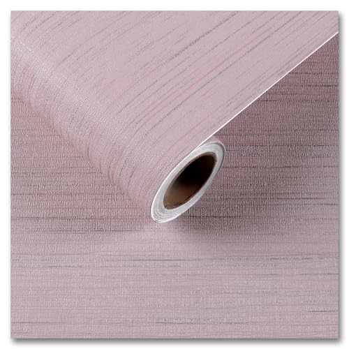 CRE8TIVE Hellrosa Leinen Textur Tapete Selbstklebende Folie für Möbel 30cm x 200cm Rosa Fototapete Wohnzimmer Schlafzimmer Klebefolie Küche Schrankfolien Selbstklebend Tapeziertisch Strukturtapete von CRE8TIVE