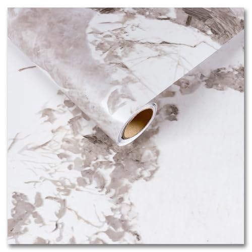 CRE8TIVE Matt Onyx Weiß Marmor Folie Für Möbel Selbstklebende Tapete Klebefolie Küche Abnehmbar Möbelfolie Marmoroptik Modern Tapete Badezimmer Wasserfest Küchenarbeitsplatte Schrankfolie 30cm x 200cm von CRE8TIVE