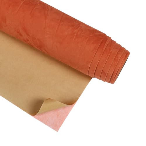 CRE8TIVE Orange Tapete Filz Selbstklebend Tapete Schlafzimmer Samtstoff Dick Tapete Selbstklebend Beflockt Folie für Möbel Schmuckkästchen Arbeitsplatte Tapete Kinderzimmer Schrankfolie 30cm x 200cm von CRE8TIVE