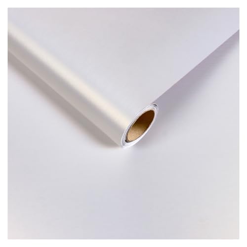 CRE8TIVE Pearl Lustre Weiß Metallfolie Selbstklebende Tapete Abnehmbar Strukturtapete Folie Arbeitsplatte Küche Badezimmer Wasserfest Hitzebeständige Folie für Mikrowellen Kühlschrank 30cm x 200cm von CRE8TIVE