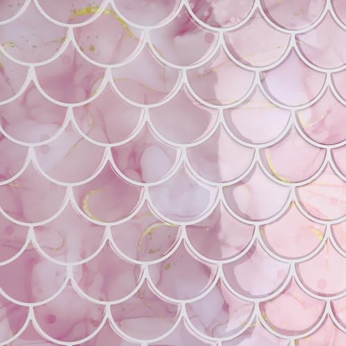 CRE8TIVE Selbstklebende Fliesen Hellrosa 16 Stück Fliesenaufkleber Bad Wasserfest Klebefliesen Küche Fächerform Wandfliesen Selbstklebend Küchenrückwand Selbstklebend Waschküche Kamin 30.5cm x 30.5cm CRE8TIVE Selbstklebende Fliesen Hellrosa 16 Stück Fliesenaufkleber Bad Wasserfest Klebefliesen Küche Fächerform Wandfliesen Selbstklebend Küchenrückwand Selbstklebend Waschküche Kamin 30.5cm x 30.5cm von CRE8TIVE