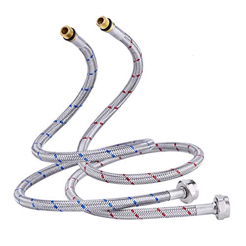 CREA Anschlussschläuche Flexschlauch für Armatur Wasserhahn G 3/8"x M10 DN6 70cm, Geflochtener Edelstahl Verbindungsschlauch Trinkwasserschlauch Flexibler Wasserhahnschlauch Panzerschlauch DVGW von CREA