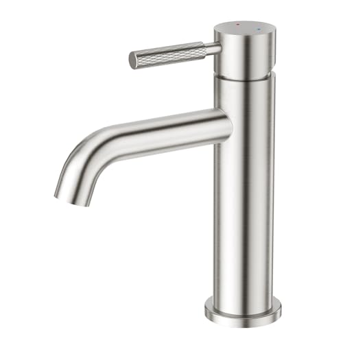 CREA Waschtischarmatur Bad für Waschbecken, Waschtisch Armatur Wasserhahn Bad Waschbeckenarmatur Badarmatur, Edstahl Gebürstet CREA Waschtischarmatur Bad für Waschbecken, Waschtisch Armatur Wasserhahn Bad Waschbeckenarmatur Badarmatur, Edstahl Gebürstet von CREA