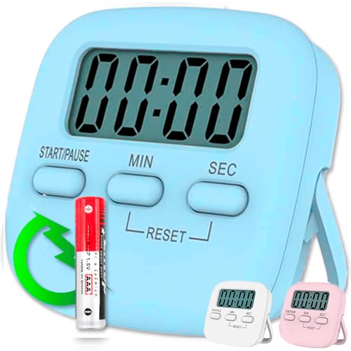 Küchentimer Digital mit großem LCD-Display | Kurzzeitmesser mit Lautem Alarm | Time Timer | Küchenwecker | Timer Digital | Timer Küche | Stoppuhr Digital | Küchentimer Magnetisch (Blau) von CREADY