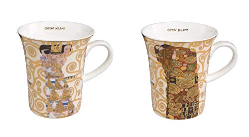 4er Set Gustav Klimt Becher Die Erwartung + Die Erfüllung 400ml Goebel Porzellan von CREAFLOR HOME