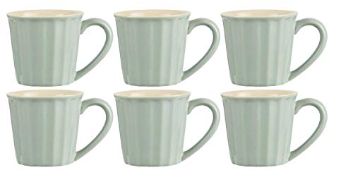 6er Set Becher, Tassen MYNTE Green Tea grün für 250ml Steingut Ib Laursen von CREAFLOR HOME