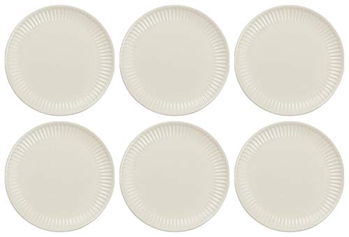 6er Set Frühstücksteller MYNTE Butter Cream Creme weiß 19,5cm Ib Laursen von CREAFLOR HOME