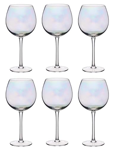 6er Set Weingläser BARCRAFT IRIDESCENT für 500ml bunt irisierend KitchenCraft von CREAFLOR HOME