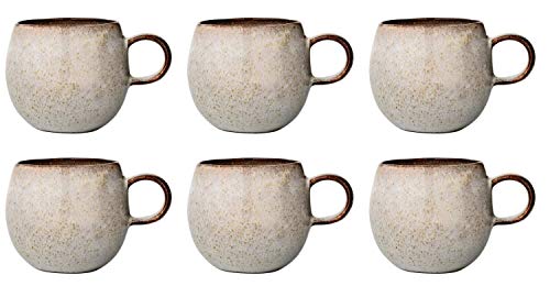 6x Tasse, Becher SANDRINE grau für 500ml D. 10,5cm Keramik Bloomingville von CREAFLOR HOME